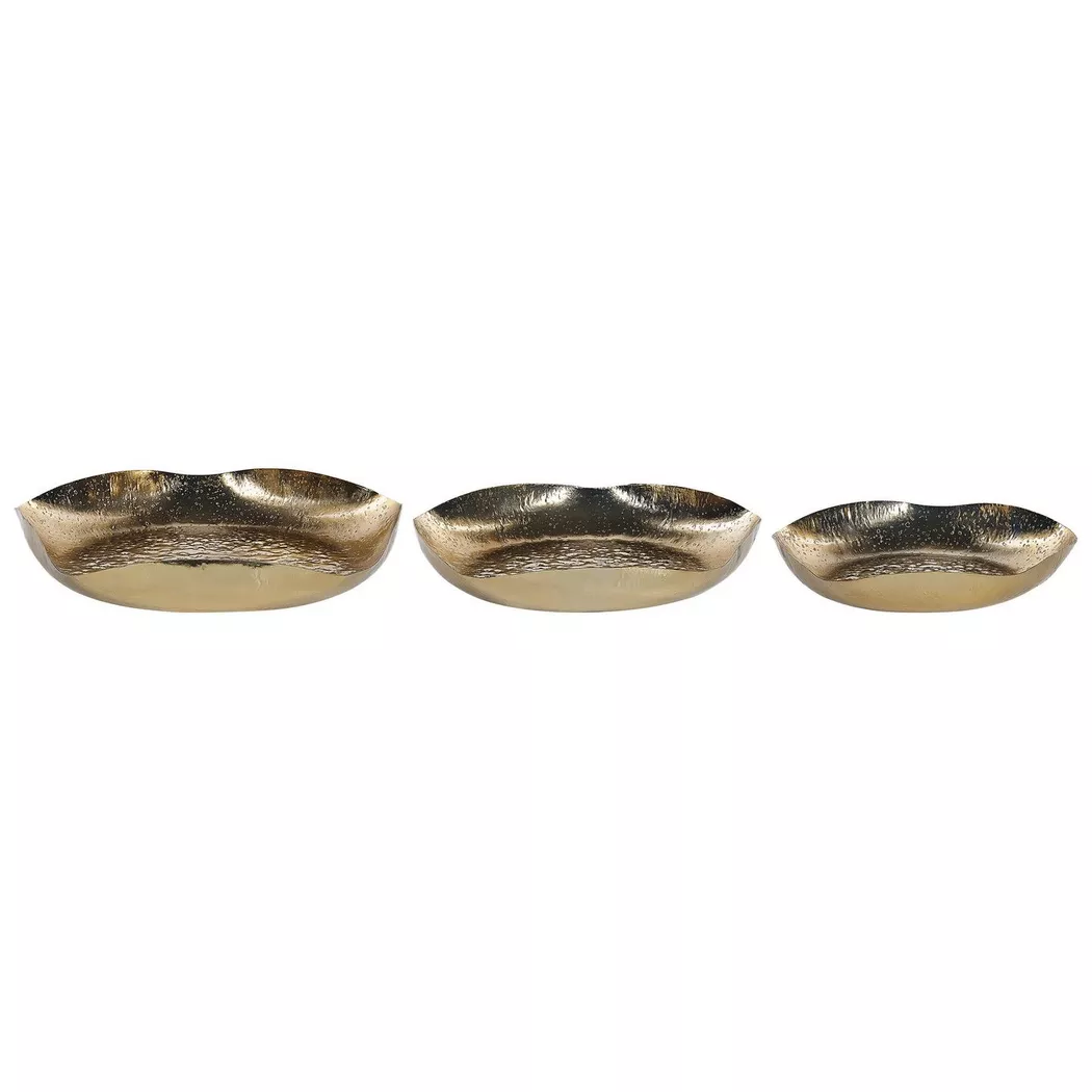 Beliani - Dekotablett 3er Set aus Eisen  UJUNG, One Size, Gelbgold