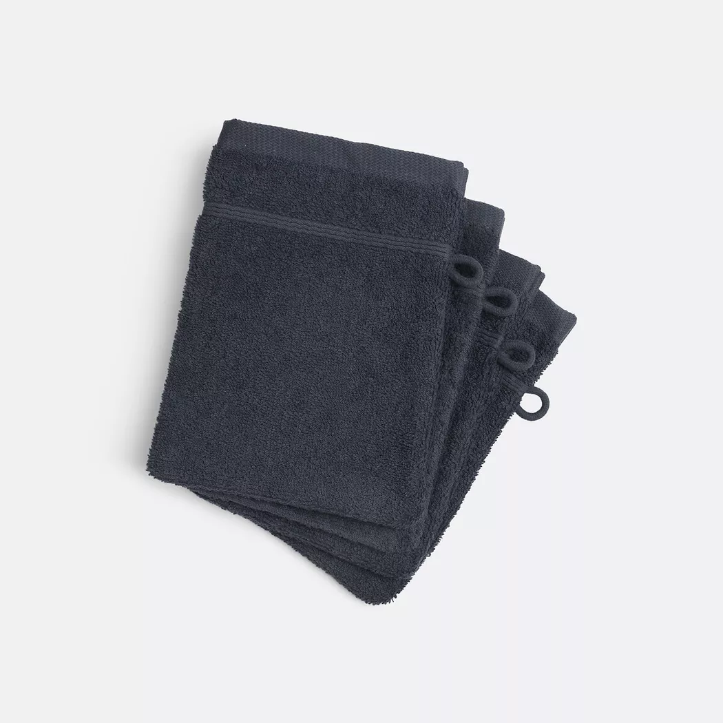 La Redoute Intérieurs - 4er-Pack Waschlappen Zavara, 15 x 21 cm, Charcoal Black