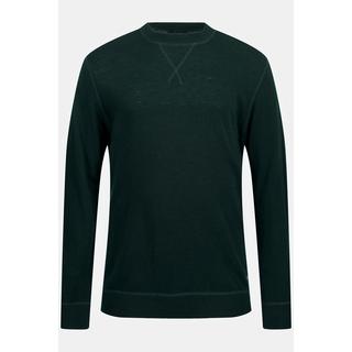 JP1880  Pullover, Wollmix, Rundhals mit Details 