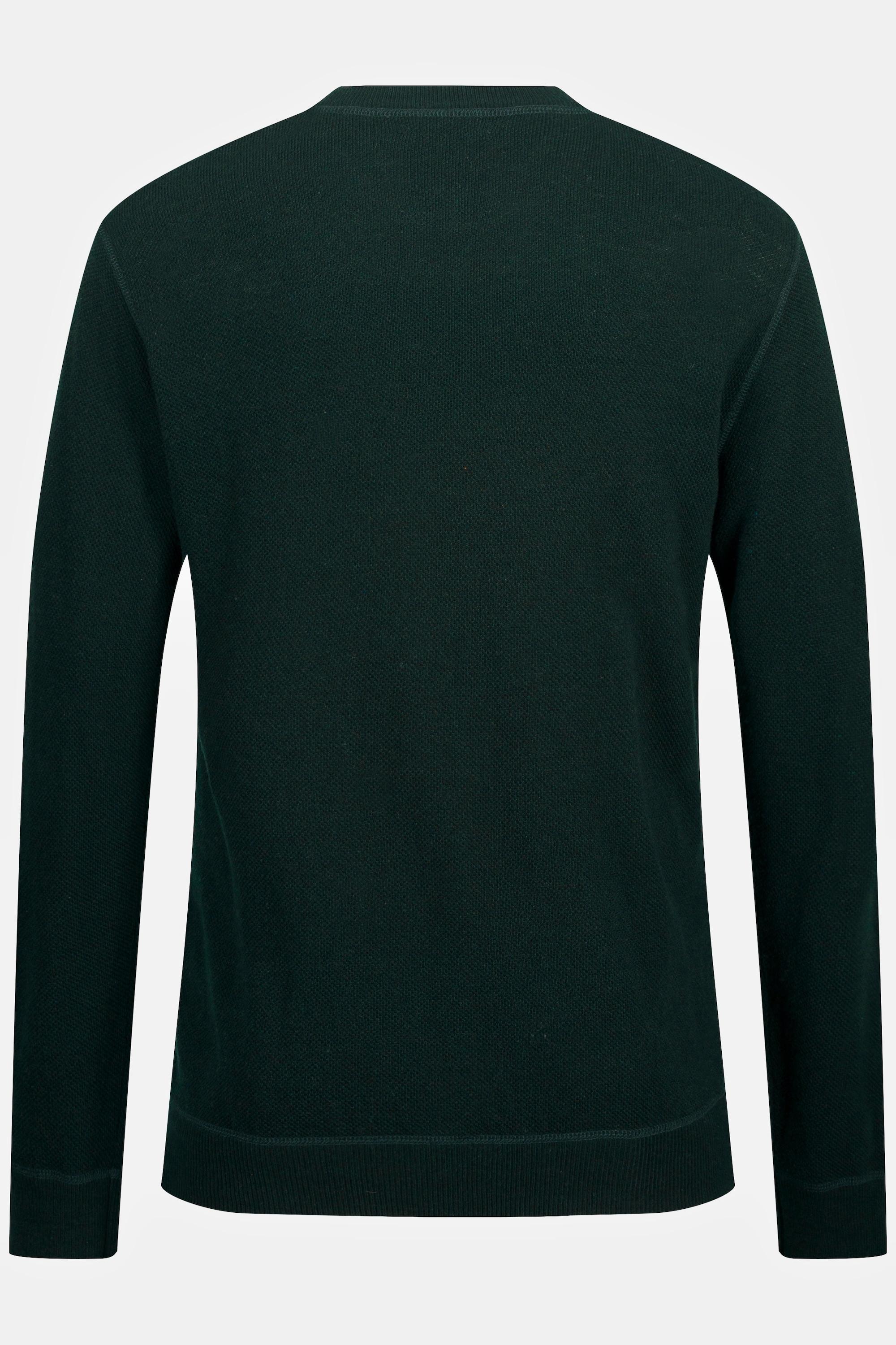 JP1880 Wollmix Rundhals Pullover mit Details  