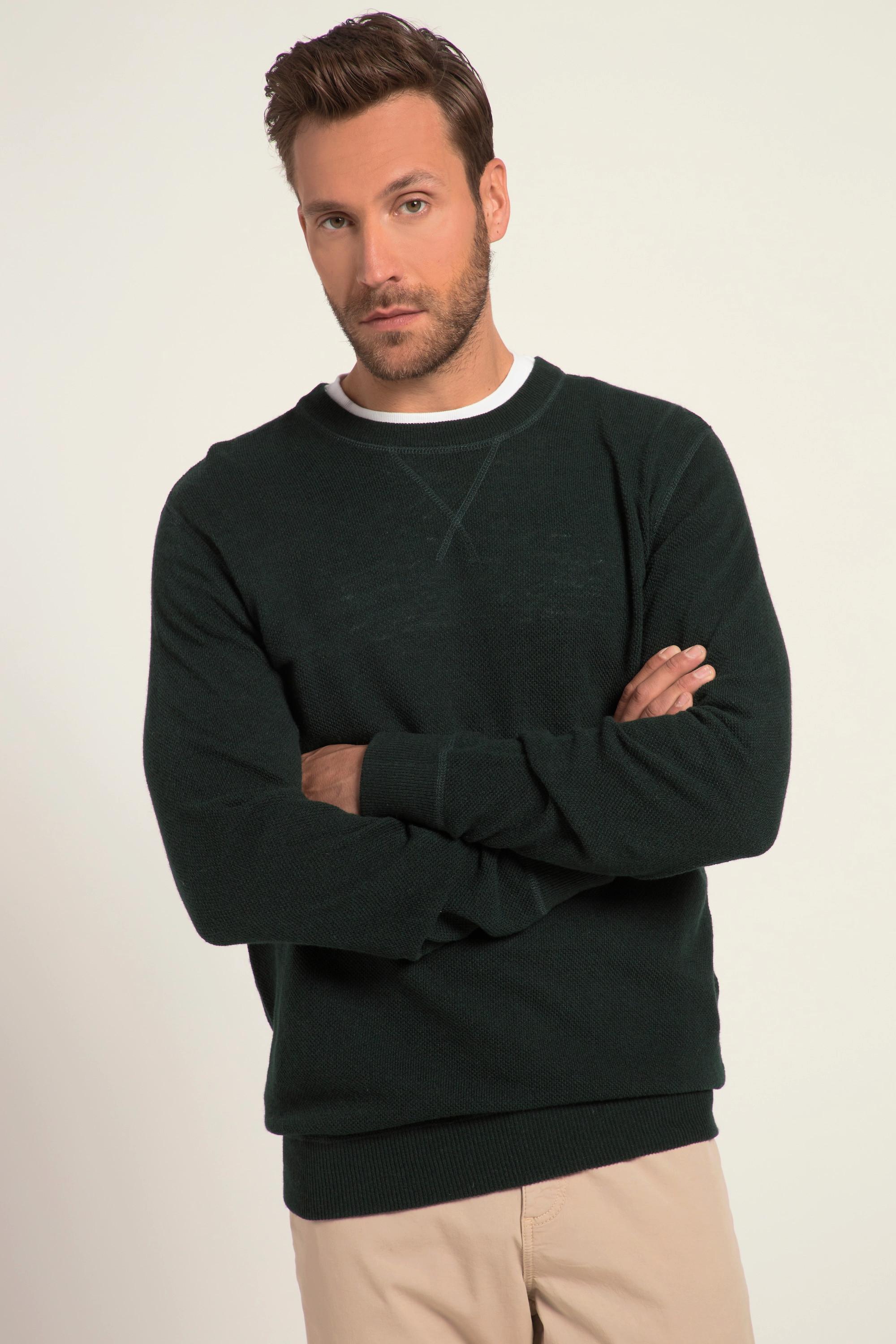 JP1880 Pull en laine mélangée Col rond avec détails  