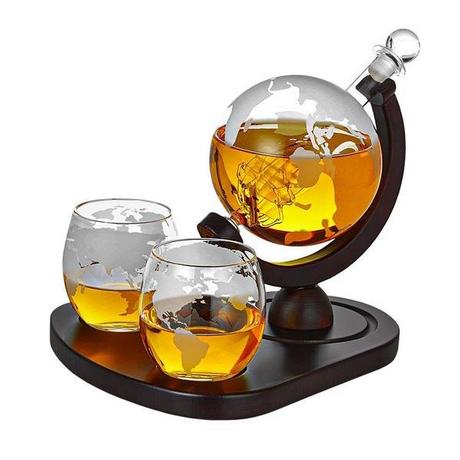 Mikamax Decanter con due bicchieri e vassoio - Spedizione in globo  