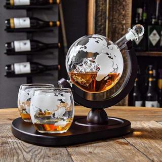 Mikamax Decanter con due bicchieri e vassoio - Spedizione in globo  