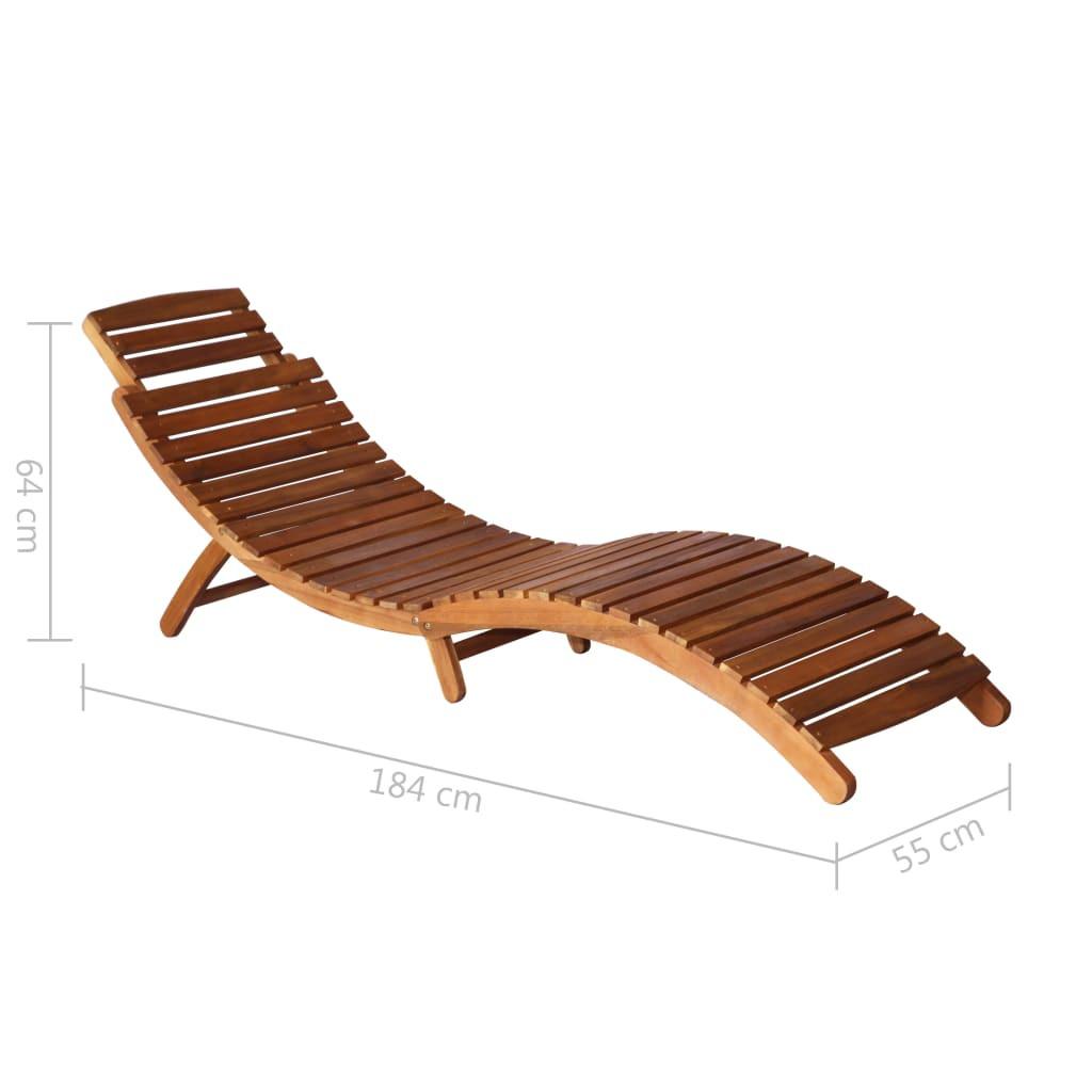 VidaXL Chaise longue avec table bois d'acacia  