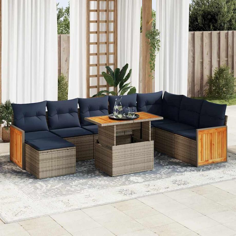VidaXL Ensemble de canapés de jardin rotin synthétique  