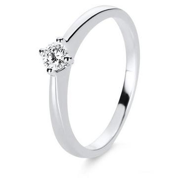 Solitär-Ring 585/14K Weissgold Diamant 0.2ct.