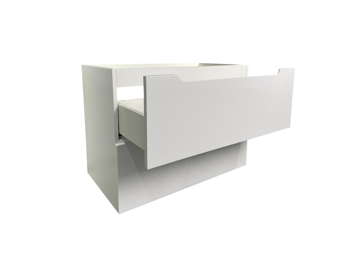 Vente-unique Mobile sotto lavabo sospeso 80 cm Bianco - STEFANIE  