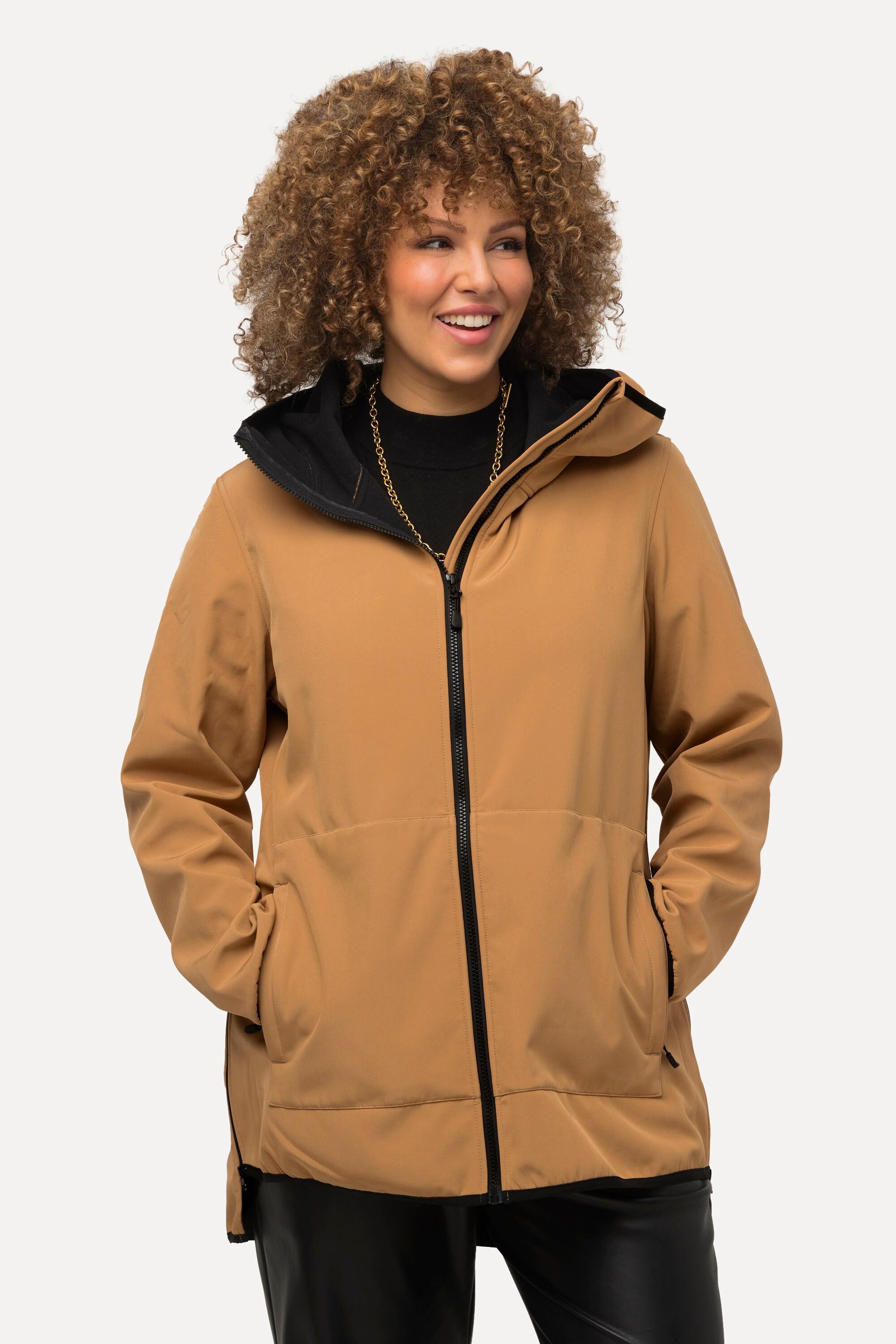 Ulla Popken  2-in-1-Steppjacke, extra Softshelleinsatz, Strickkragen 