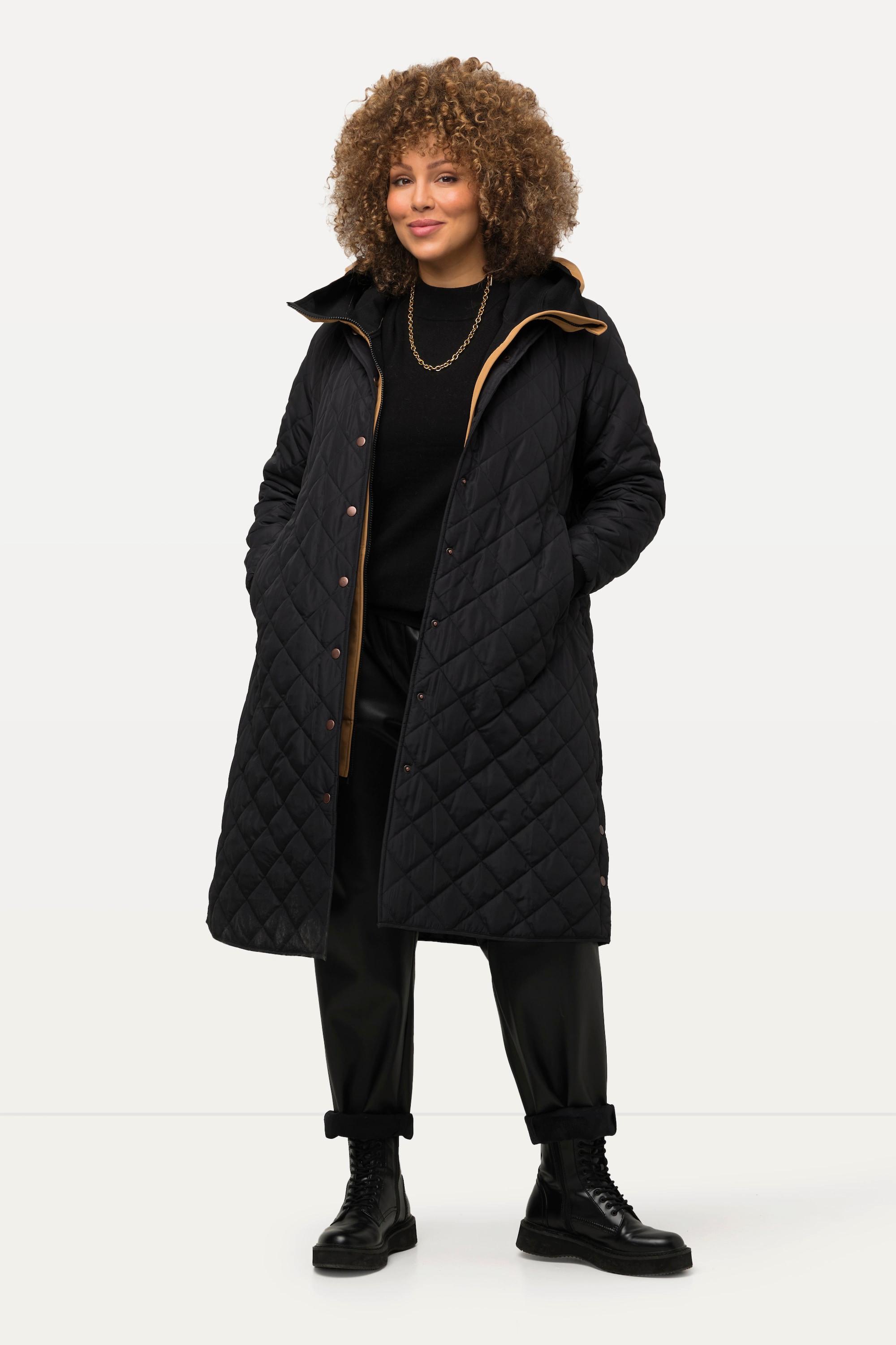 Ulla Popken  Veste matelassée 2-en-1, élément softshell, col en maille 