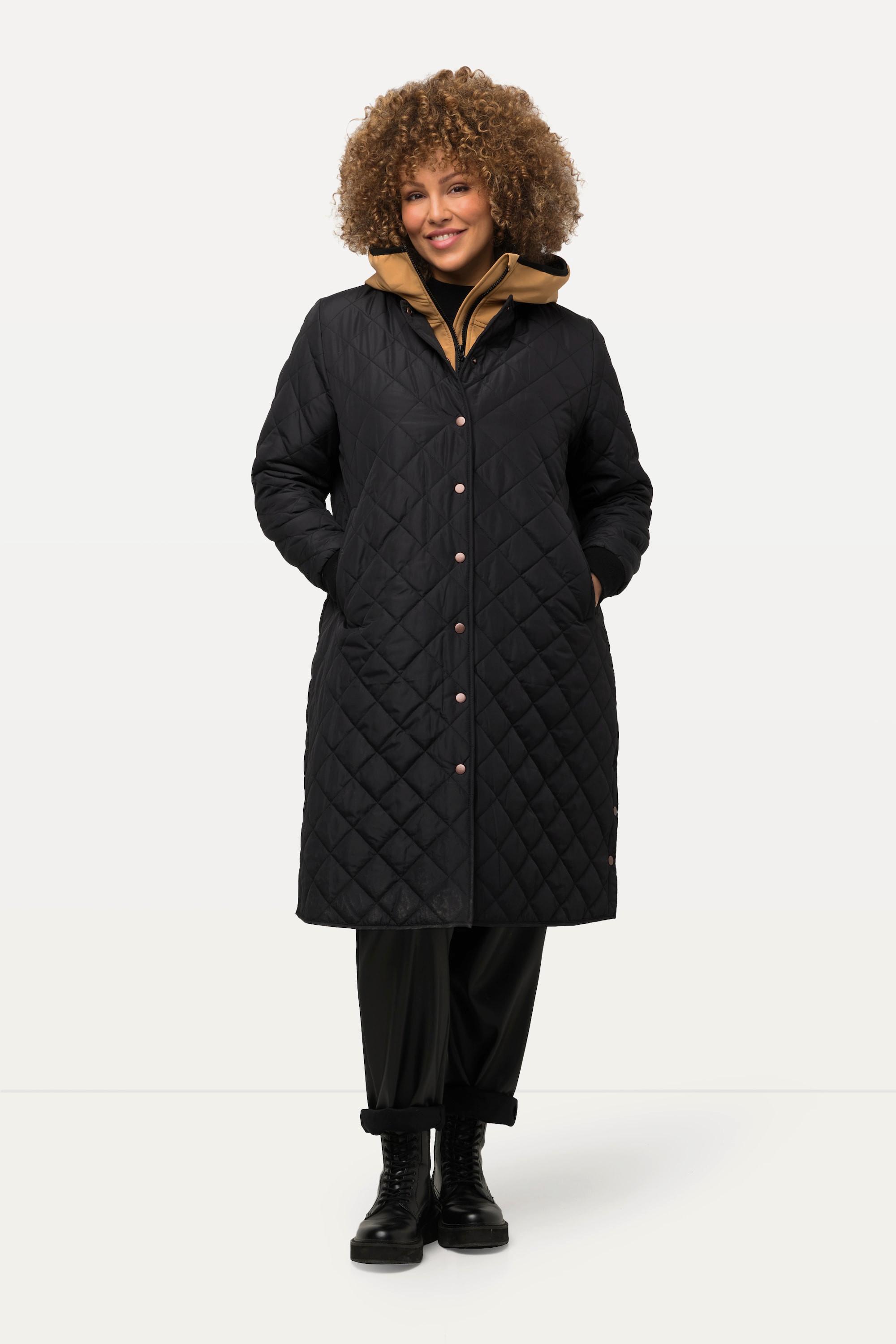 Ulla Popken  Veste matelassée 2-en-1, élément softshell, col en maille 