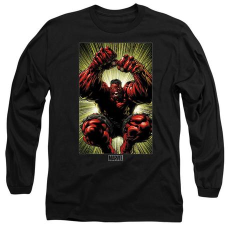 MARVEL Red Hulk T-Shirt Maniche Lunghe  