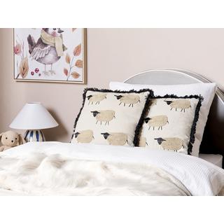 Beliani Kissen 2er Set aus Baumwolle Modern BANNU  