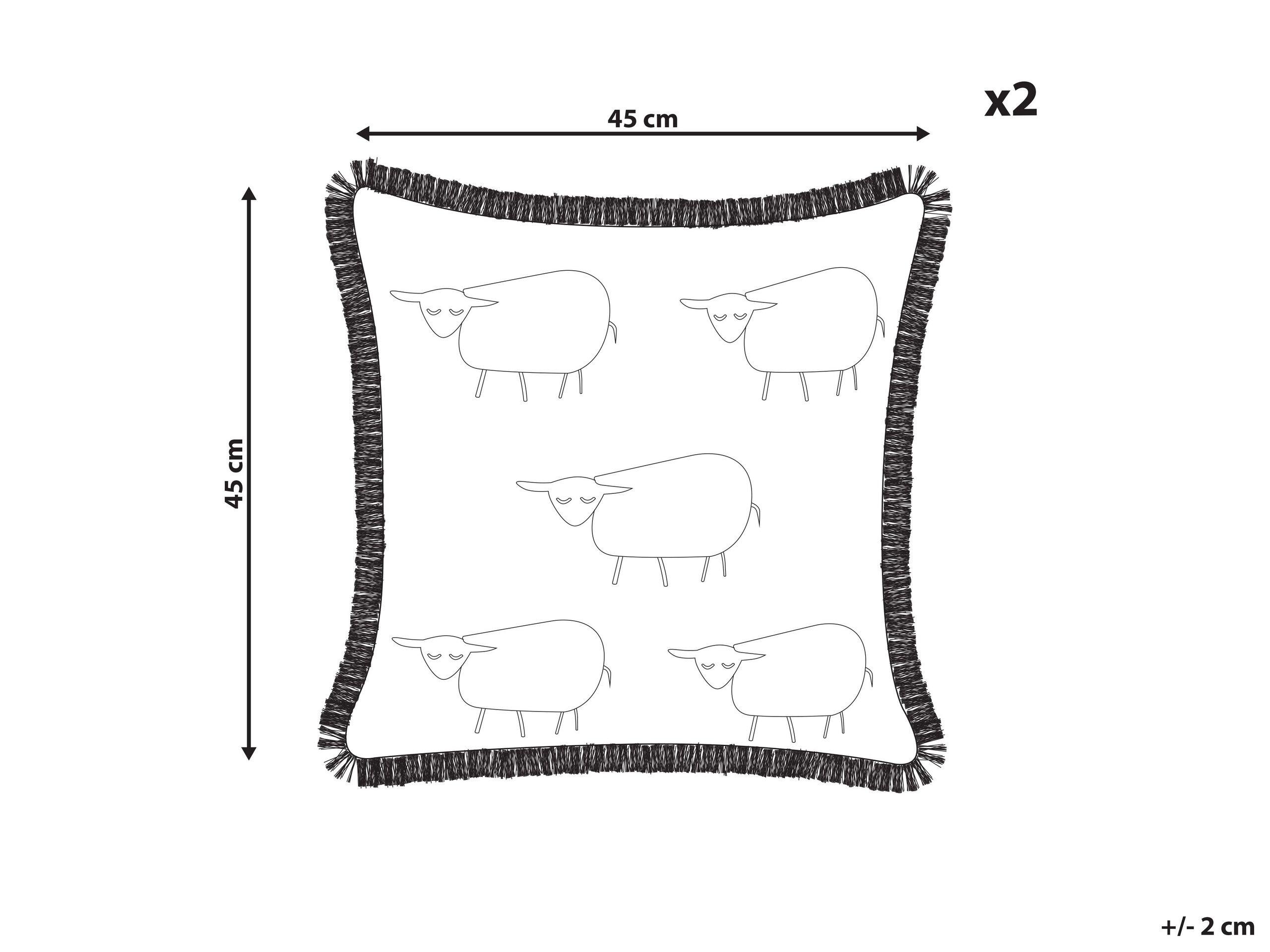 Beliani Lot de 2 coussins en Coton Moderne BANNU  