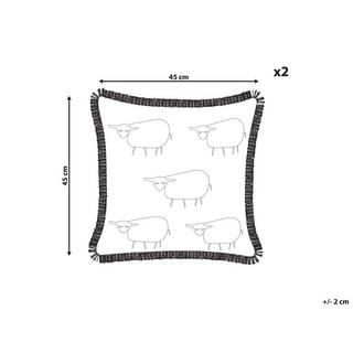 Beliani Kissen 2er Set aus Baumwolle Modern BANNU  