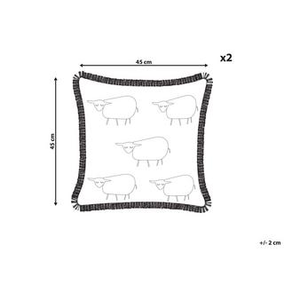 Beliani Kissen 2er Set aus Baumwolle Modern BANNU  