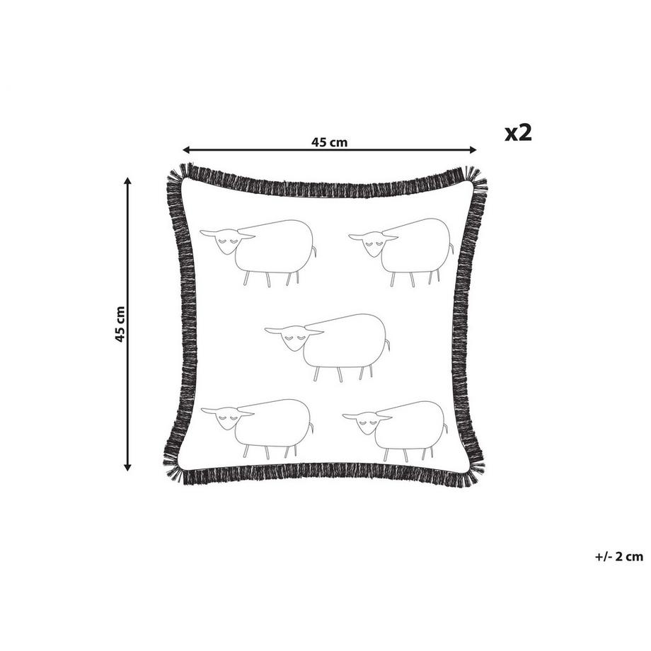 Beliani Lot de 2 coussins en Coton Moderne BANNU  