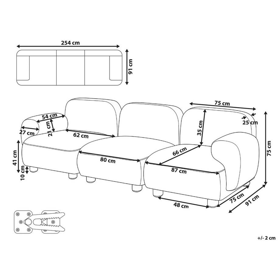 Beliani 3 Sitzer Sofa aus Bouclé Modern AMLI  