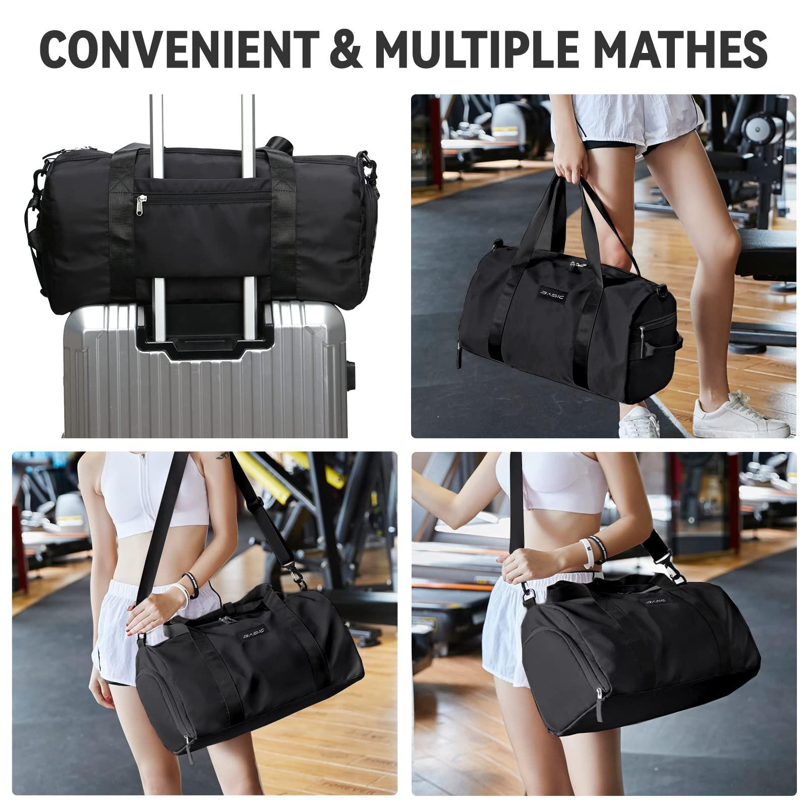 Only-bags.store  Sac de sport Duffel Bag avec compartiment humide et compartiment à chaussures Sacs de voyage Duffel Bag léger et imperméable pour le sport Main 