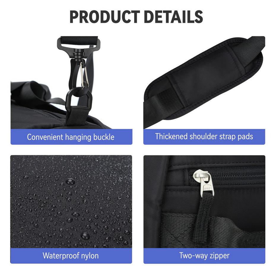 Only-bags.store Sac de sport Duffel Bag avec compartiment humide et compartiment à chaussures  