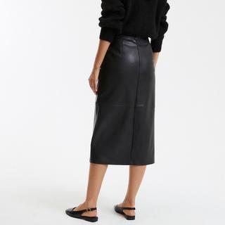 La Redoute Collections Jupe droite longue en simili cuir  