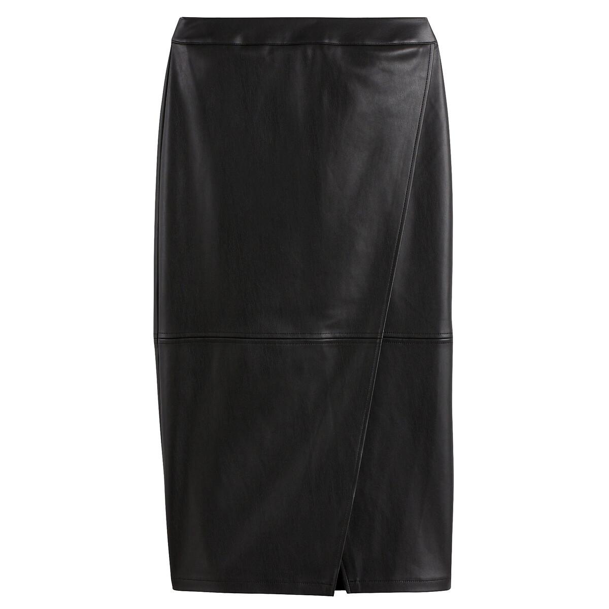 La Redoute Collections Gerader Rock aus Lederimitat  