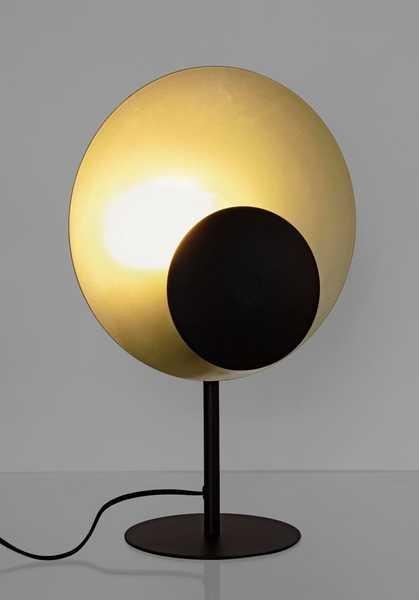 mutoni Lampada da tavolo design nero e oro  