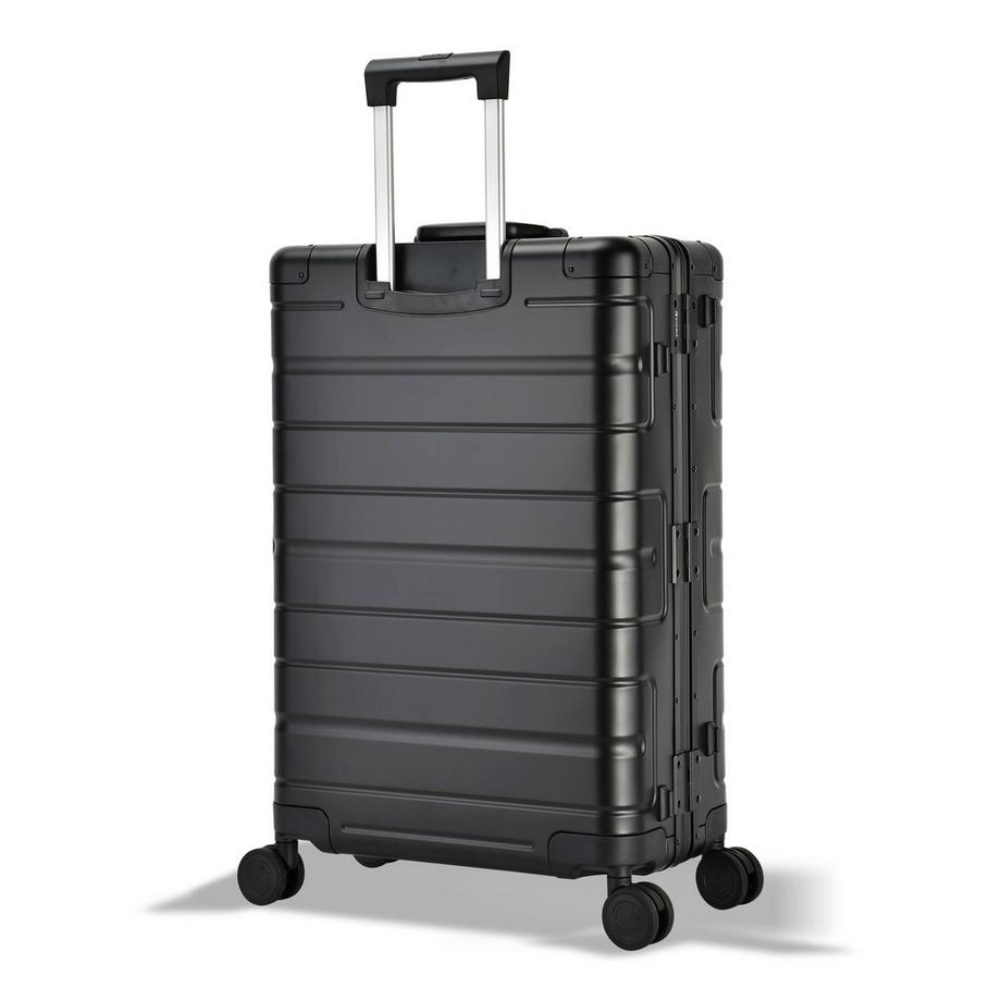 Eminent Gold  Athens Mittelgroßer Koffer 4 Rollen Schwarzes Aluminium 