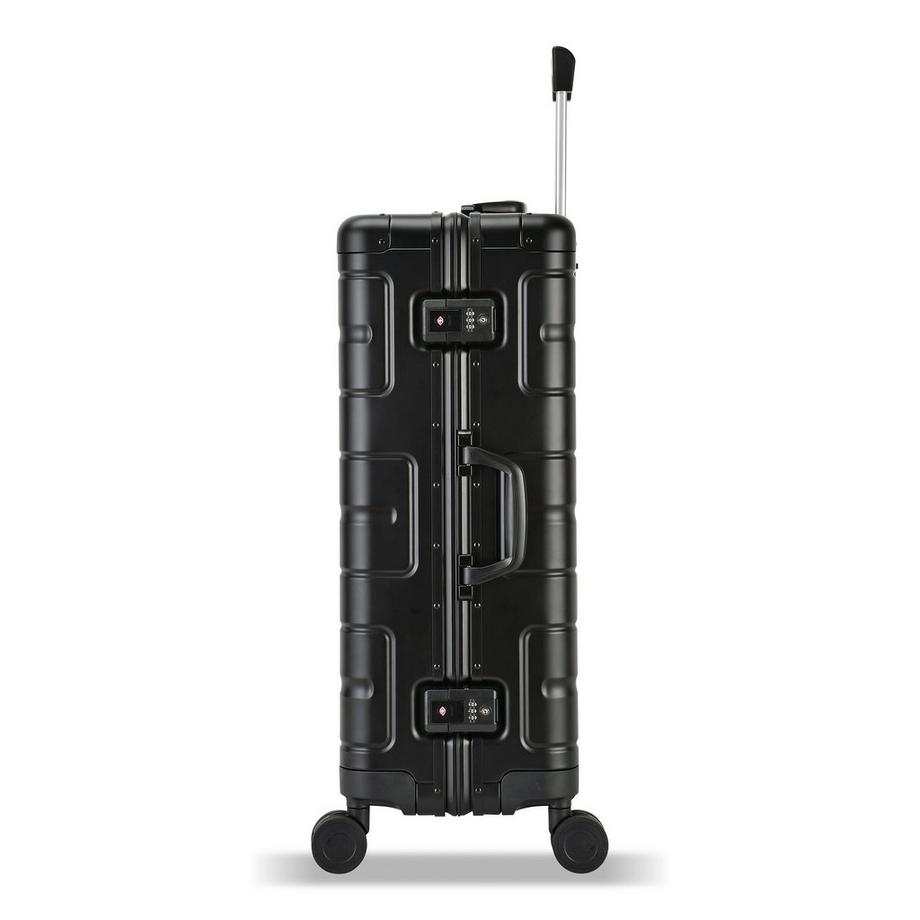 Eminent Gold  Athens Mittelgroßer Koffer 4 Rollen Schwarzes Aluminium 