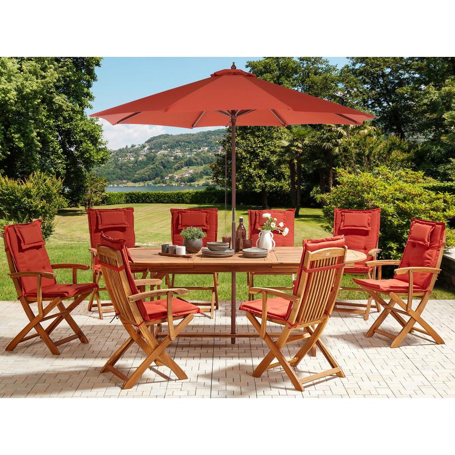 Beliani Set da pranzo per 8 persone en Legno d'acacia Rustico MAUI II  