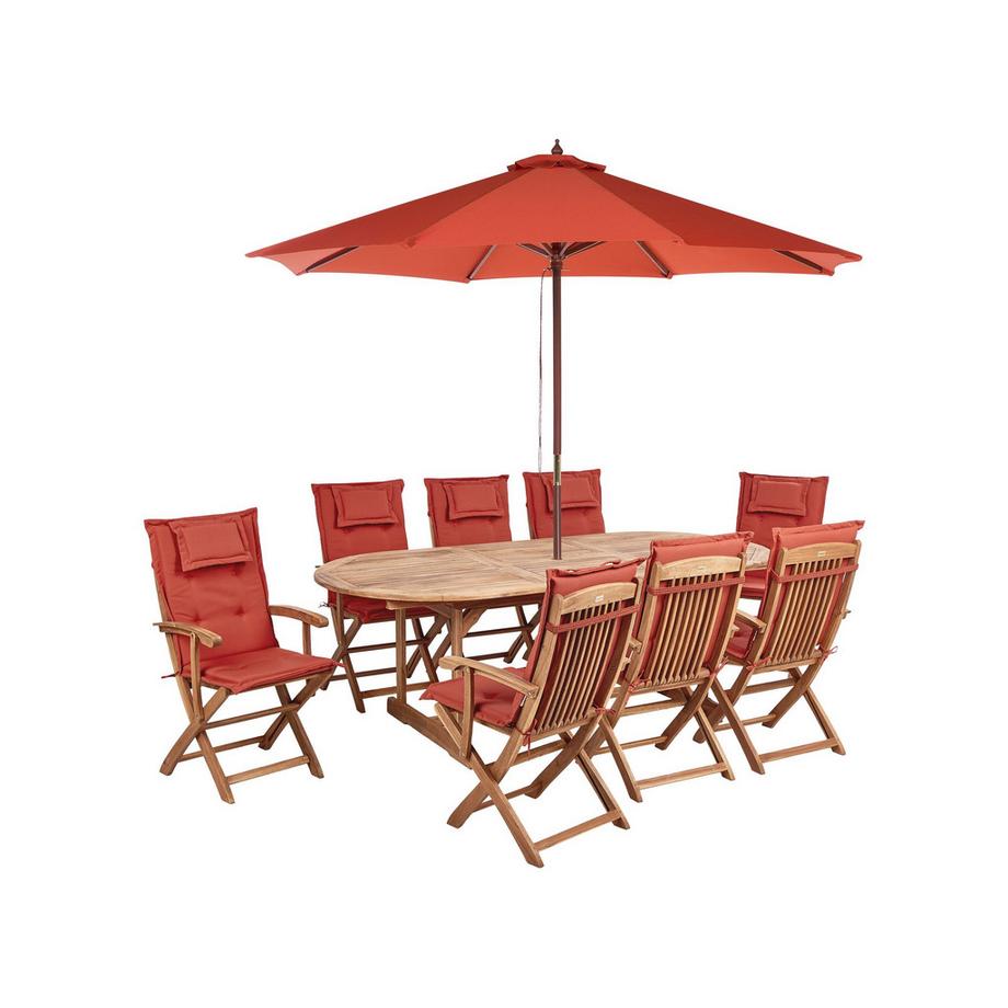 Beliani Set da pranzo per 8 persone en Legno d'acacia Rustico MAUI II  