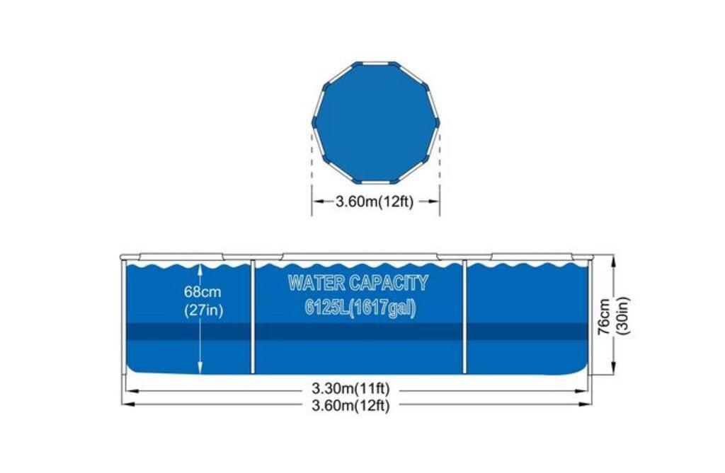 Jilong  Rahmen Pool / Rund (blau, #360cm × 76cm 