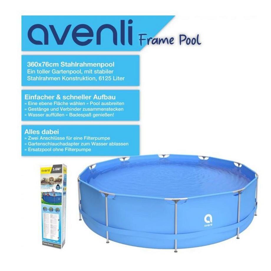 Jilong  Rahmen Pool / Rund (blau, #360cm × 76cm 