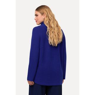 Ulla Popken  Maglione con inserti in maglia a costine, collo alto e maniche lunghe 