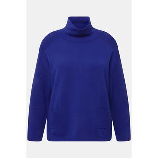 Ulla Popken  Maglione con inserti in maglia a costine, collo alto e maniche lunghe 