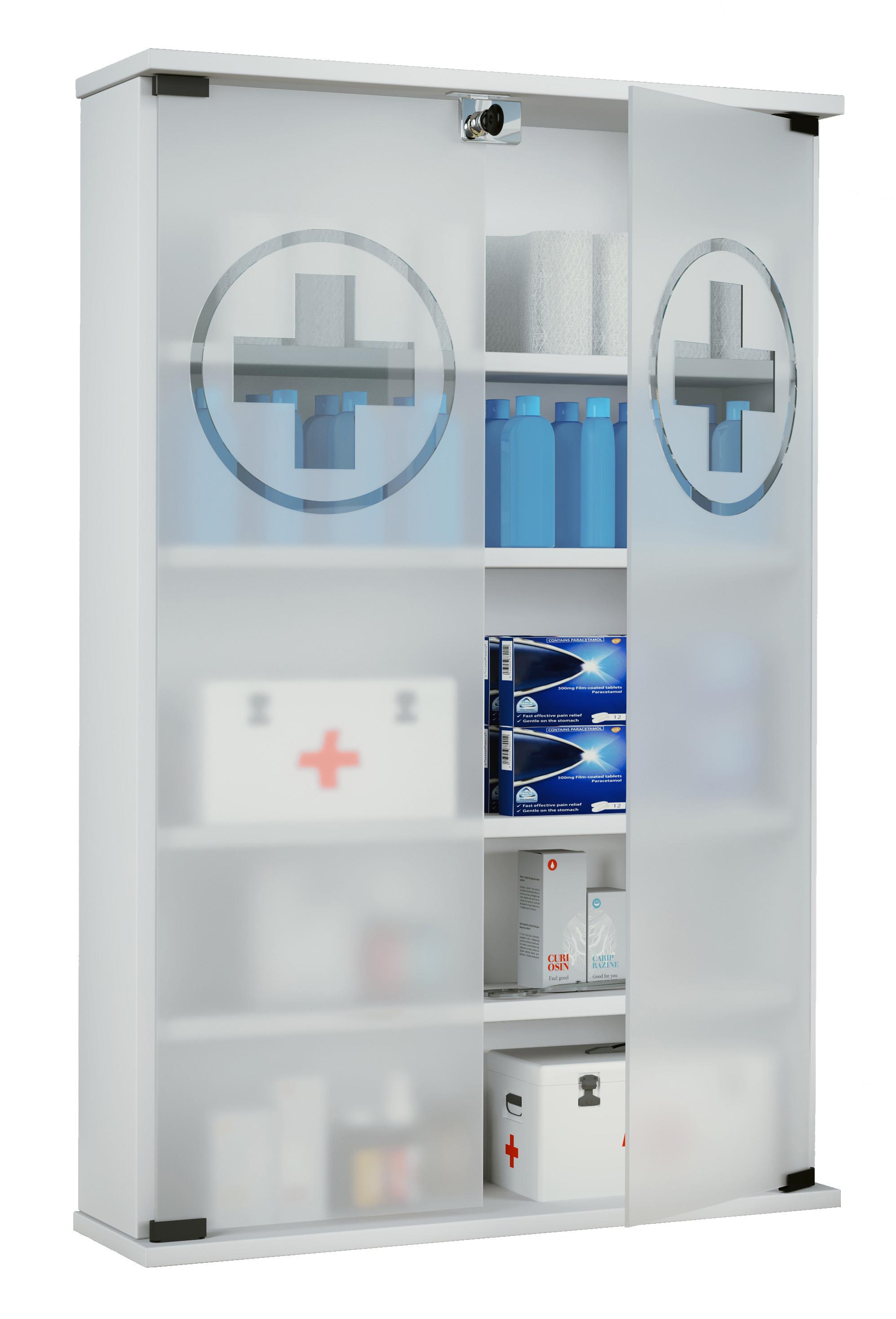 VCM Medizinschrank Arzneischrank Apothekerschrank Regal Schrank abschließbar Honula  