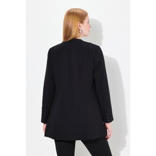 Ulla Popken  Blazer point de Rome à encolure en V et fermeture à bouton 