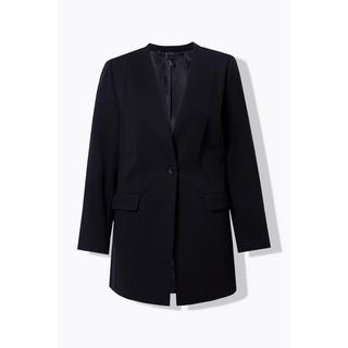 Ulla Popken  Blazer point de Rome à encolure en V et fermeture à bouton 