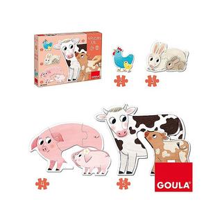 GOULA  Puzzle Tiermütter und ihre Babys (2/3/4/5) 