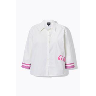 Ulla Popken Hemdbluse Schriftzug Hemdkragen 3/4-Arm  