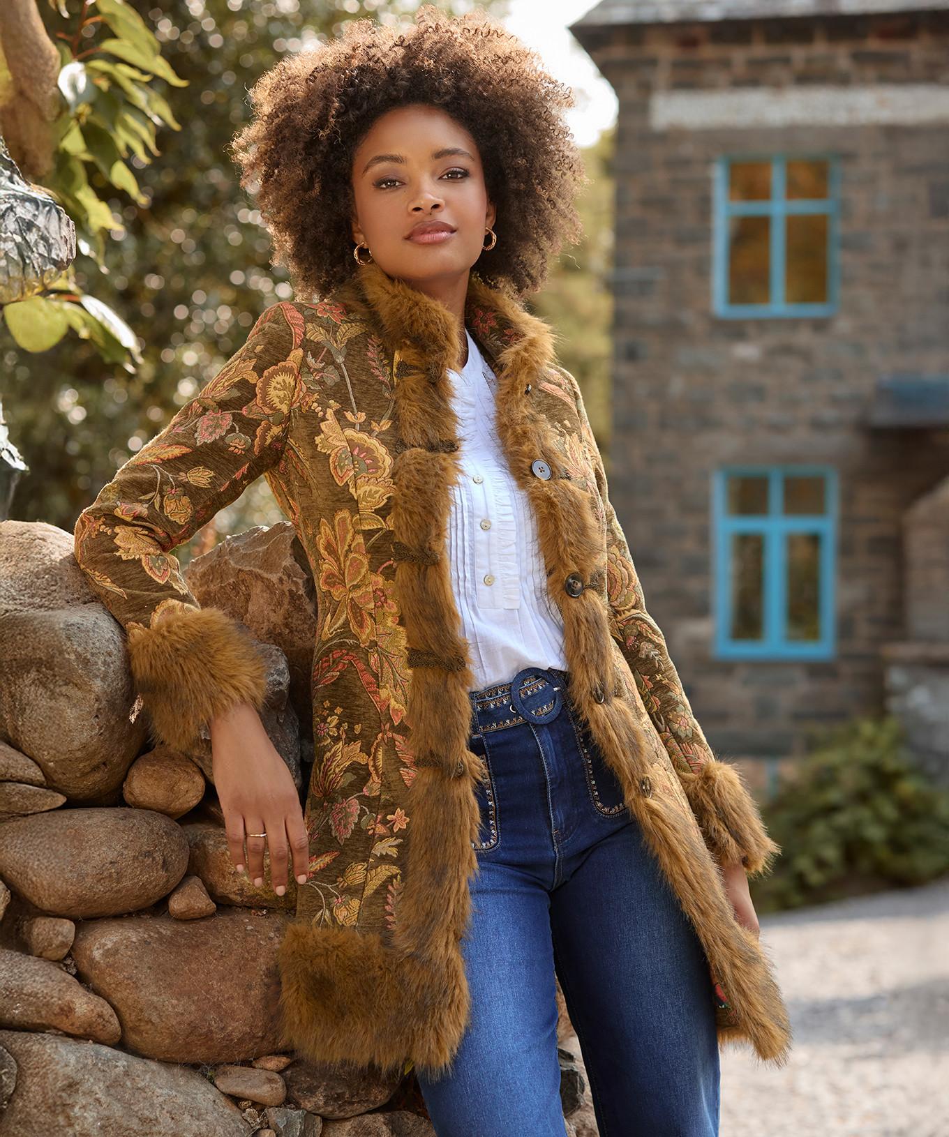 Joe Browns Cappotto Jacquard Stampa Floreale  