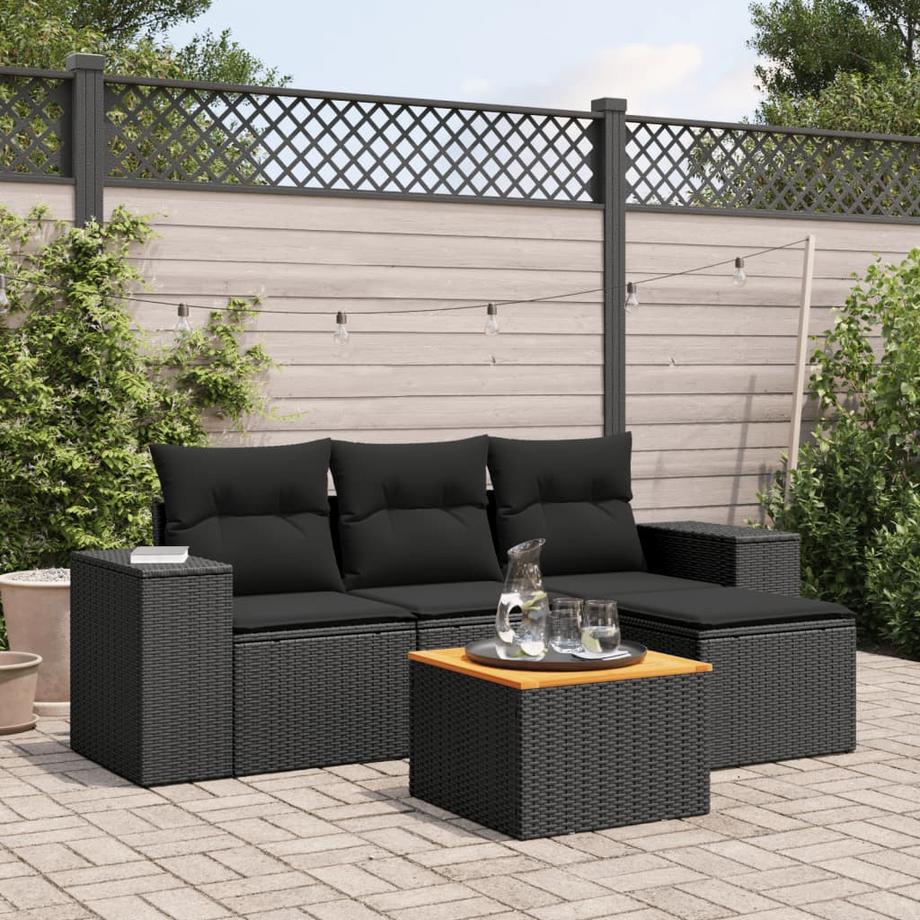VidaXL set divano da giardino Polirattan  