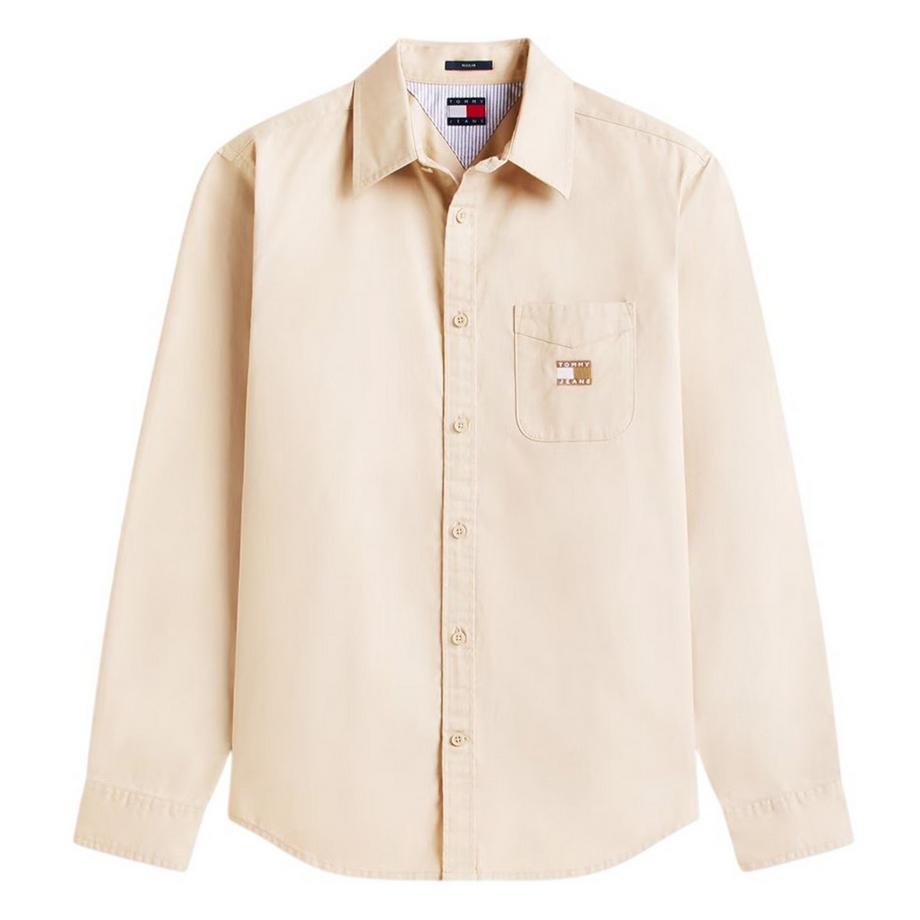 Giacca Camicia Lavato Twill Manica Lunga