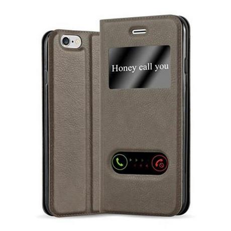 Cadorabo  Housse compatible avec Apple iPhone 6 / 6S - Coque de protection avec fermeture magnétique, fonction de support et 2 fenêtres de visualisation 