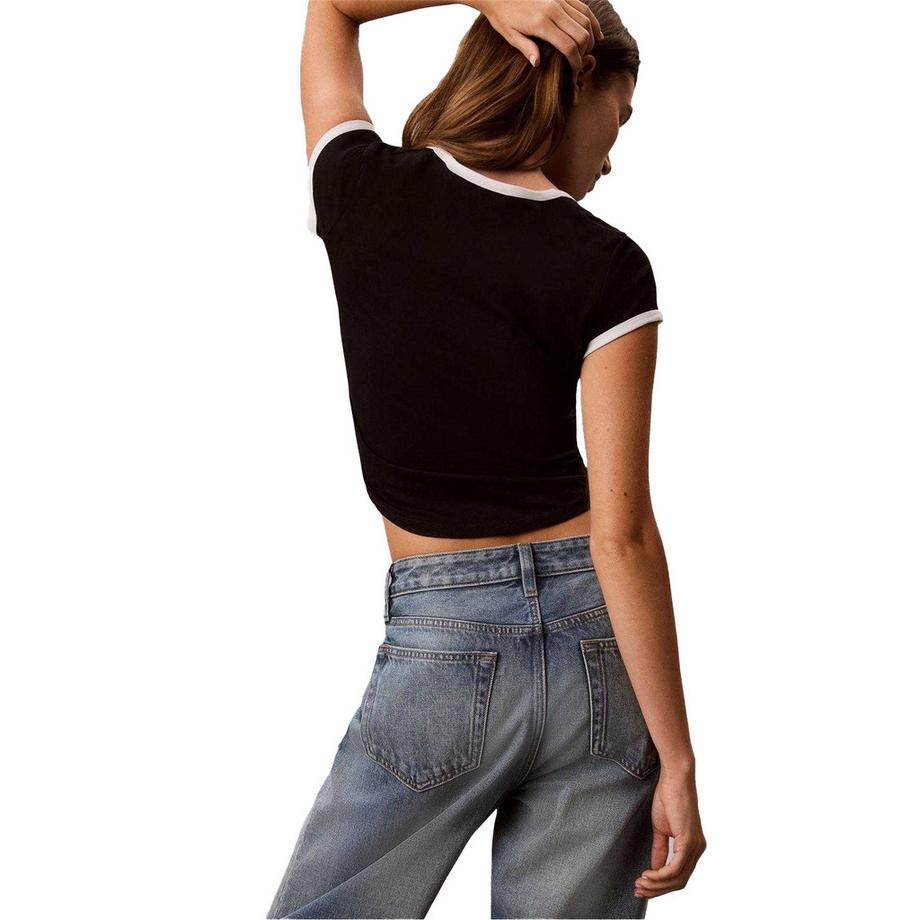Calvin Klein Gekürztes Ringer T-Shirt  