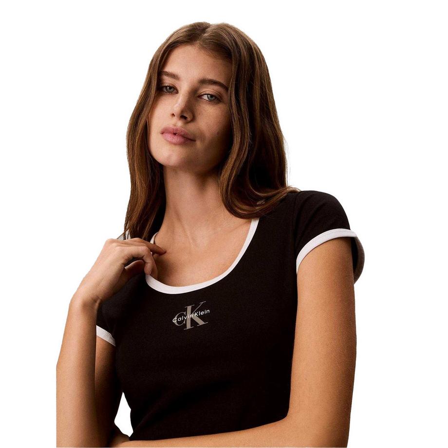 Calvin Klein Gekürztes Ringer T-Shirt  
