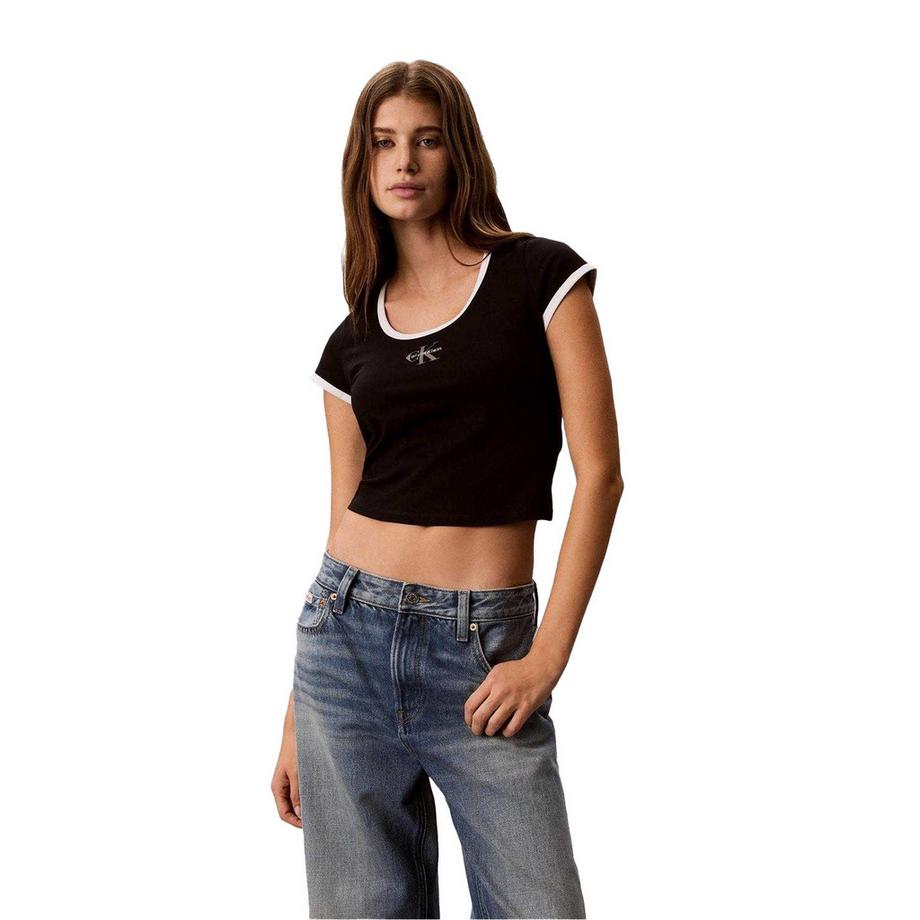 Calvin Klein Gekürztes Ringer T-Shirt  