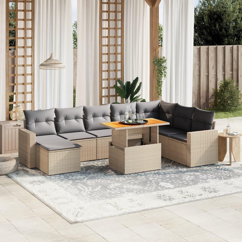 VidaXL set divano da giardino Polirattan  