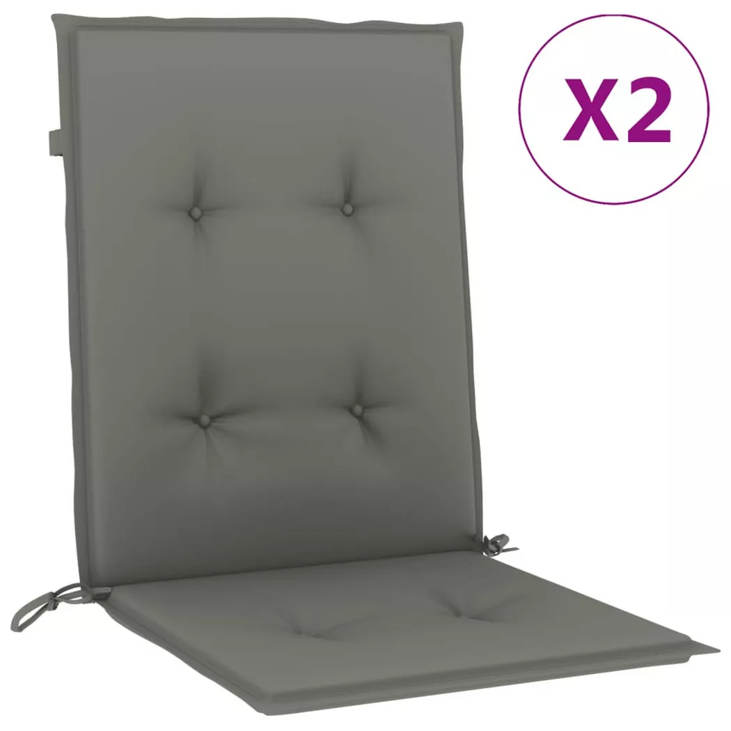 VidaXL - Coussin de chaise à dossier bas tissu, One Size, Gris