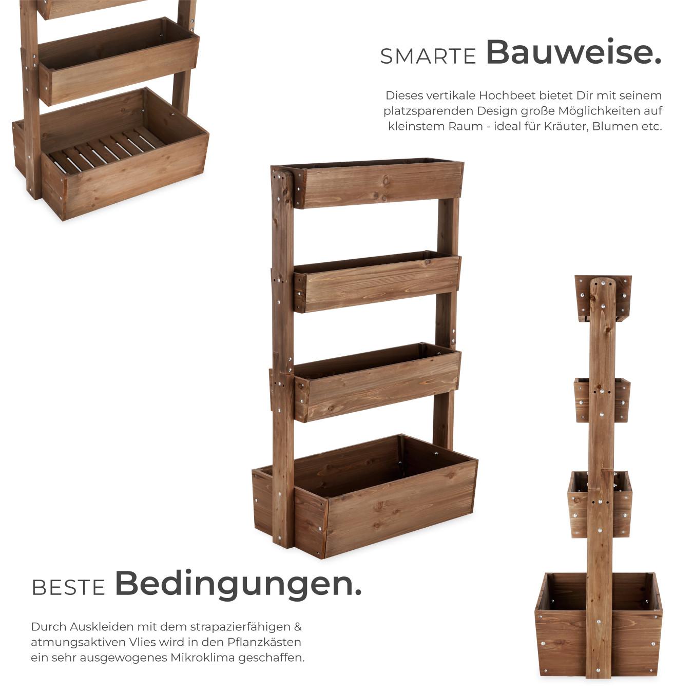 Tectake Jardinière verticale FLORA 4 niveaux dont 3 inclinables  