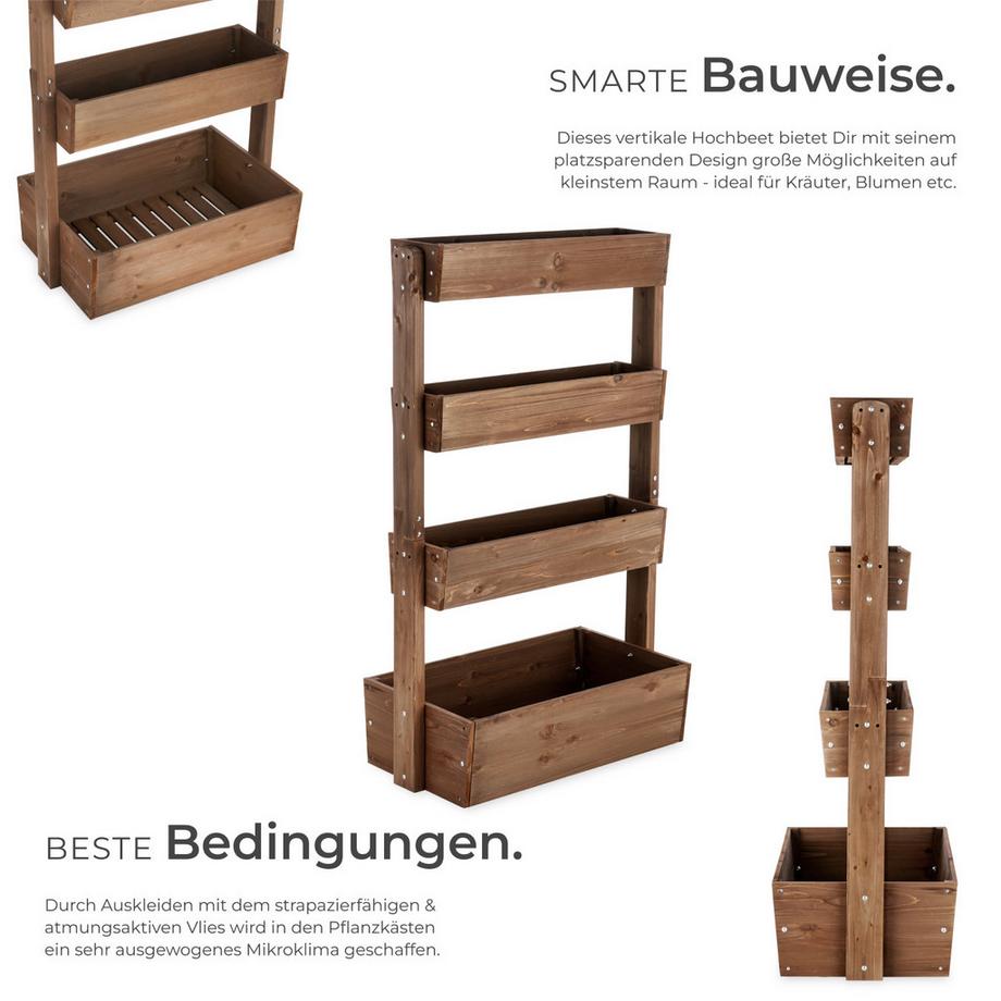 Tectake Orto verticale Flora 4 ripiani, i 3 superiori inclinabili  